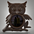 Wooden Owl Sculpture 3D model small image 1