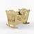 Elegant MDF Cradle with Intricate Design 3D model small image 1