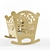 Elegant MDF Cradle with Intricate Design 3D model small image 3
