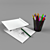 Vibrant Colors: Color Pencil Set with Drawing Paper 3D model small image 1