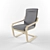 Elegant Velvet Armchair 3D model small image 1