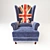 Sherlock British Flag Armchair 3D model small image 2