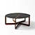 Modern Minimalist Steel & Walnut Coffee Table 3D model small image 1