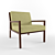 Wooden Frame Lounge Chair 3D model small image 1