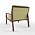 Wooden Frame Lounge Chair 3D model small image 2