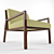 Wooden Frame Lounge Chair 3D model small image 3