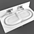 Modern Twin Washbasin 3D model small image 2