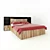 Textured Double Bed 3D model small image 1