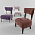 Elegant Violet Velvet Armchair 3D model small image 1