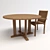 Elite Rattan Table Set 3D model small image 1