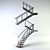 Sleek Glass Staircase 3D model small image 1