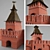 Tula Kremlin Gateway Tower 3D model small image 1