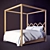 Wooden Framed Bed 3D model small image 2