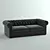 Elegant Chesterfield Sofa 3D model small image 1