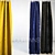 Diverse Fabric Curtains: 3 Materials 3D model small image 1