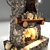 Antique Brick Fireplace with Decorative Stone 3D model small image 2