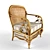 Title: Wicker Chair with Soft Textile Seat 3D model small image 1