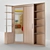 Mirrored Wardrobe with Open Shelves 3D model small image 1