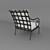 Elegant Wrought Iron Chair 3D model small image 2