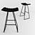 GUBI Bar Stool: Sleek Steel Frame 3D model small image 1