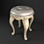 Classic Carved Ottoman 3D model small image 1