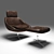 Elegant Chair with Ottoman 3D model small image 1