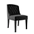 Elegant Black Linen Chair: Lancaster 3D model small image 1