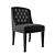 Elegant Black Linen Chair: Lancaster 3D model small image 2