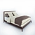 Baker Moderne Tufted Platform Bed - Elegant and Luxurious 3D model small image 1