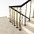 Elegant Wrought Iron Staircase 3D model small image 2