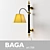 Elegant Baga Sconces - Vintage Iron & Beige Shade 3D model small image 1