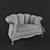 Elegant Classic Sofa 3D model small image 2