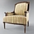 Classic Material Armchair 3D model small image 1