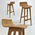 Wooden Stool: Rustic Charm & Durability 3D model small image 1