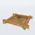 Wooden Swing Set with Balance Swings and Sandbox 3D model small image 3