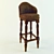 Elegant Bamboo Bar Chair 3D model small image 1