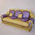 Ethnic Sketch-inspired Sofa 3D model small image 1