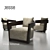 Modern Jesse Cindy Armchair: 3D Model & OBJ 3D model small image 1