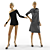 Twin Style: 2 Mannequin Dresses 3D model small image 1