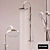 Retro Showerhead Set: Wall-Mounted Column, Antikal & Gom Showerheads 3D model small image 1