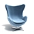 Sleek Scandinavian Design: Arne Jacobsen's Egg Chair 3D model small image 1