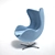 Sleek Scandinavian Design: Arne Jacobsen's Egg Chair 3D model small image 2