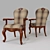 Elegant Continental Settee 3D model small image 1