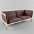 Modern Ash & Steel Grotto Sofa 3D model small image 1