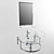 Modern Washbasin Set with Mirror - Senli 3D model small image 1