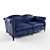 Luxury Velvet Sofa by Bruno Zampa 3D model small image 1