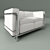 Modern LC2 Cassina: Stylish Metal-frame 2-Seater Sofa 3D model small image 1