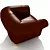 Elegant Leather Chair 3D model small image 2