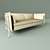 Sleek White Sofa with Customizable Upholstery 3D model small image 1