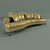 Glamorous Ginevra Velvet Sofa 3D model small image 1